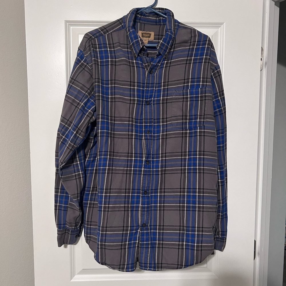 The Foundry Supply Co. Blue  and Grey Flannel button down shirt